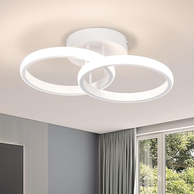 Round Modern Led Ceiling Light Fixtures, 6000K Cool White Hallway Light Fixtures Ceiling,