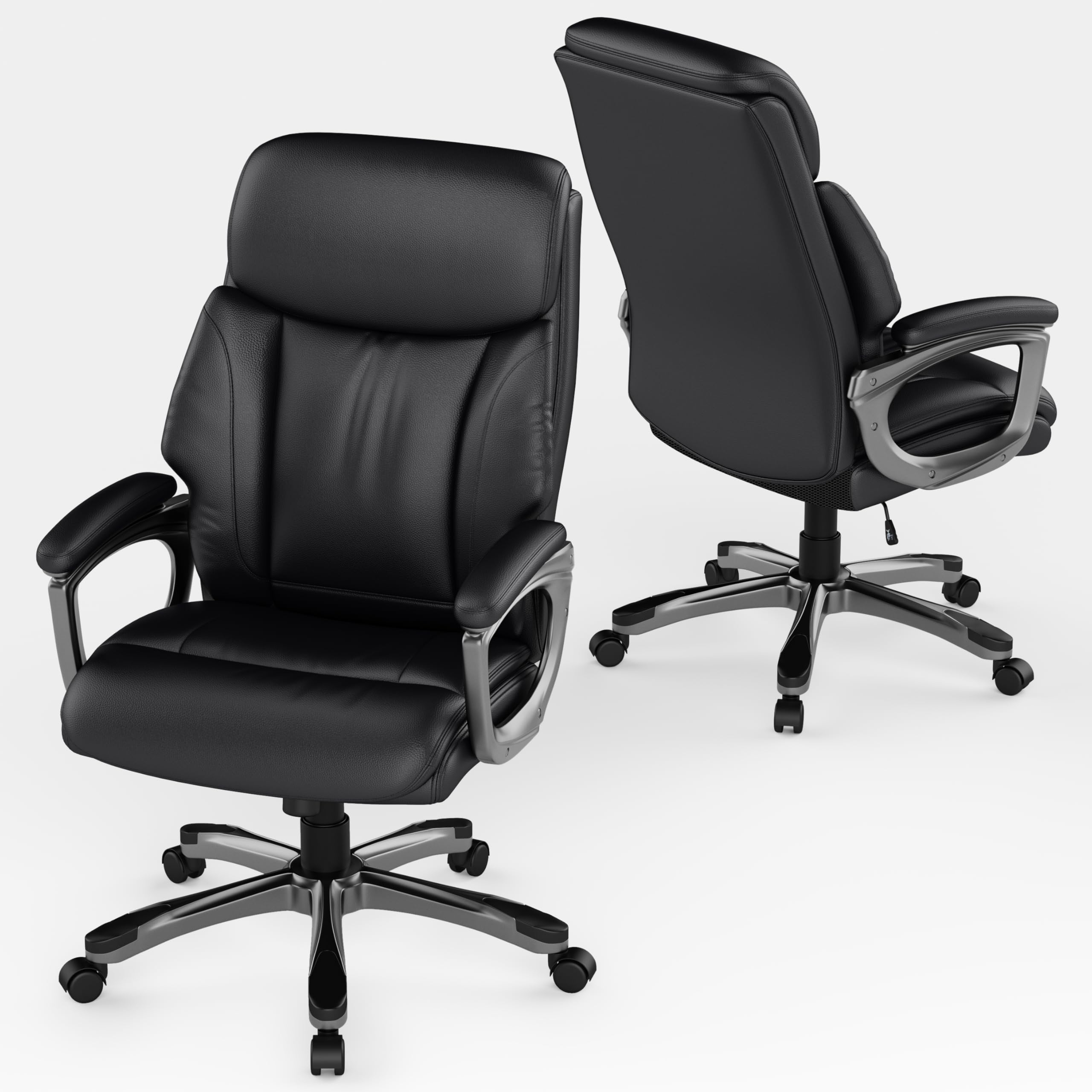 Ergonomic Executive Office Chair, Leather Desk Chair Comfy, Big and Tall Office Chair