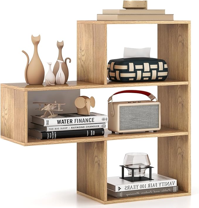 6 Cubes Bookcase, 2-Piece Separable Floor Standing Open Horizontal Bookshelf