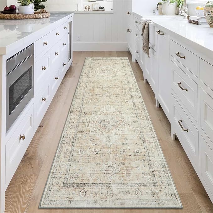 Machine Washable Area Rugs 8x10 - Large Farmhouse Rugs for Living Room Oriental Rug