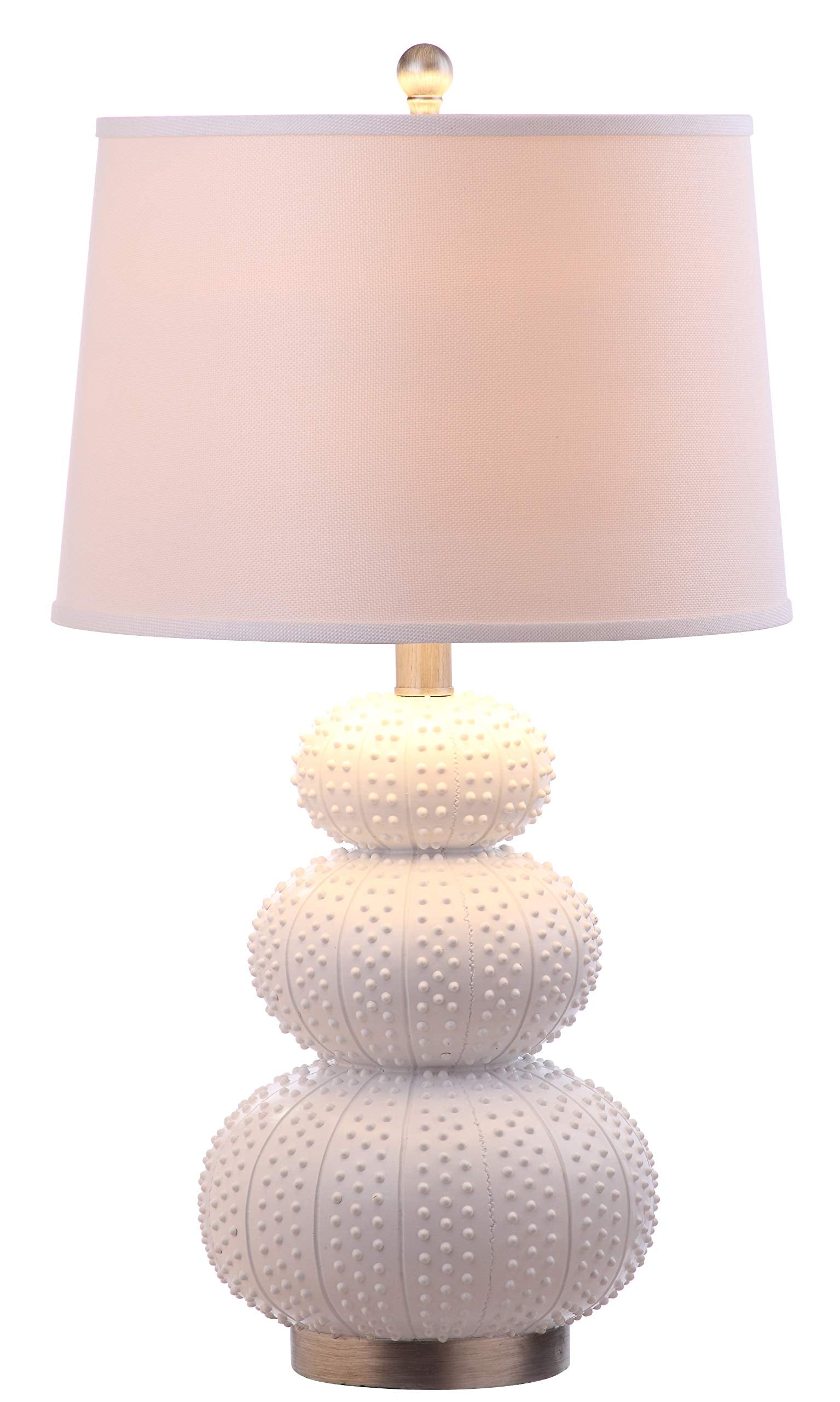 White Triple Gourd Studded Table Lamp Set of 2 - 29 Inch