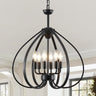 6-Light Black Farmhouse Chandelier - 19.6 Inch Industrial Pendant Light