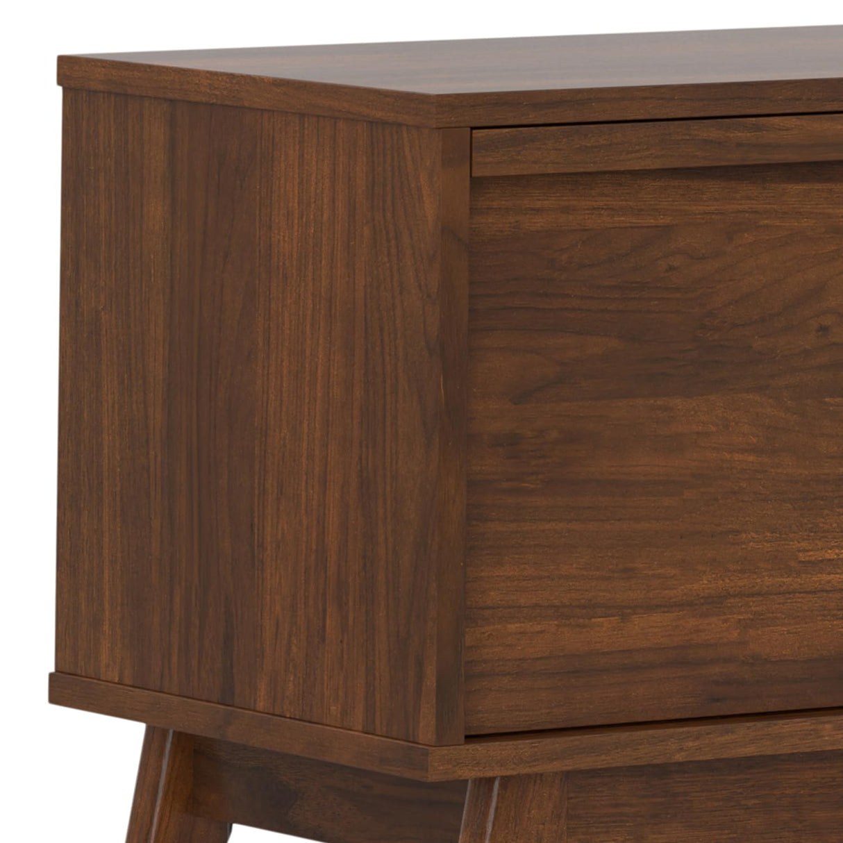 SIMPLIHOME Lennon 72 inch Wide Mid Century Modern TV Media Stand in Walnut Veneer for the Living Room and Entertainment Center