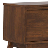 SIMPLIHOME Lennon 72 inch Wide Mid Century Modern TV Media Stand in Walnut Veneer for the Living Room and Entertainment Center