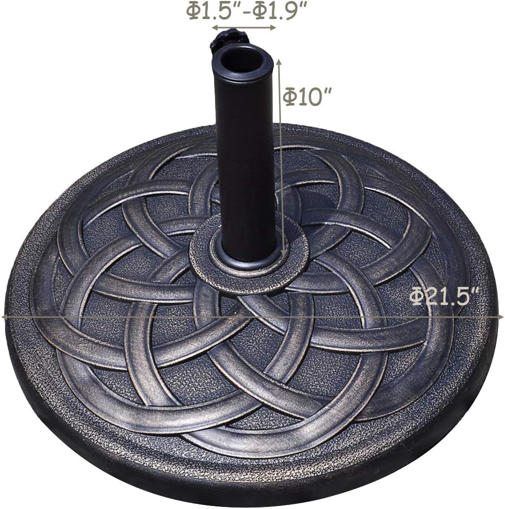 43lbs Patio Market Umbrella Base, Heavy Duty Outdoor Stand, Cast Iron Umbrella Holder