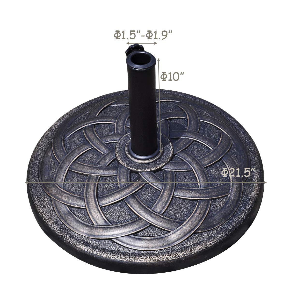 43lbs Patio Market Umbrella Base, Heavy Duty Outdoor Stand, Cast Iron Umbrella Holder