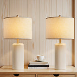 23" Ceramic Table Lamp Set of 2 - 3-Level Dimmable Farmhouse Bedside Lamps