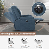 Recliner Chairs with Massage and Heat, Recliner Chair for Adults with Padded Backrest, Massage Recliner Chairs with Charge Ports & Pockets, Infinite Position for Living Room