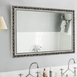 Rectangle Bathroom Wall Mirror - Silver Frame 40" x 24"