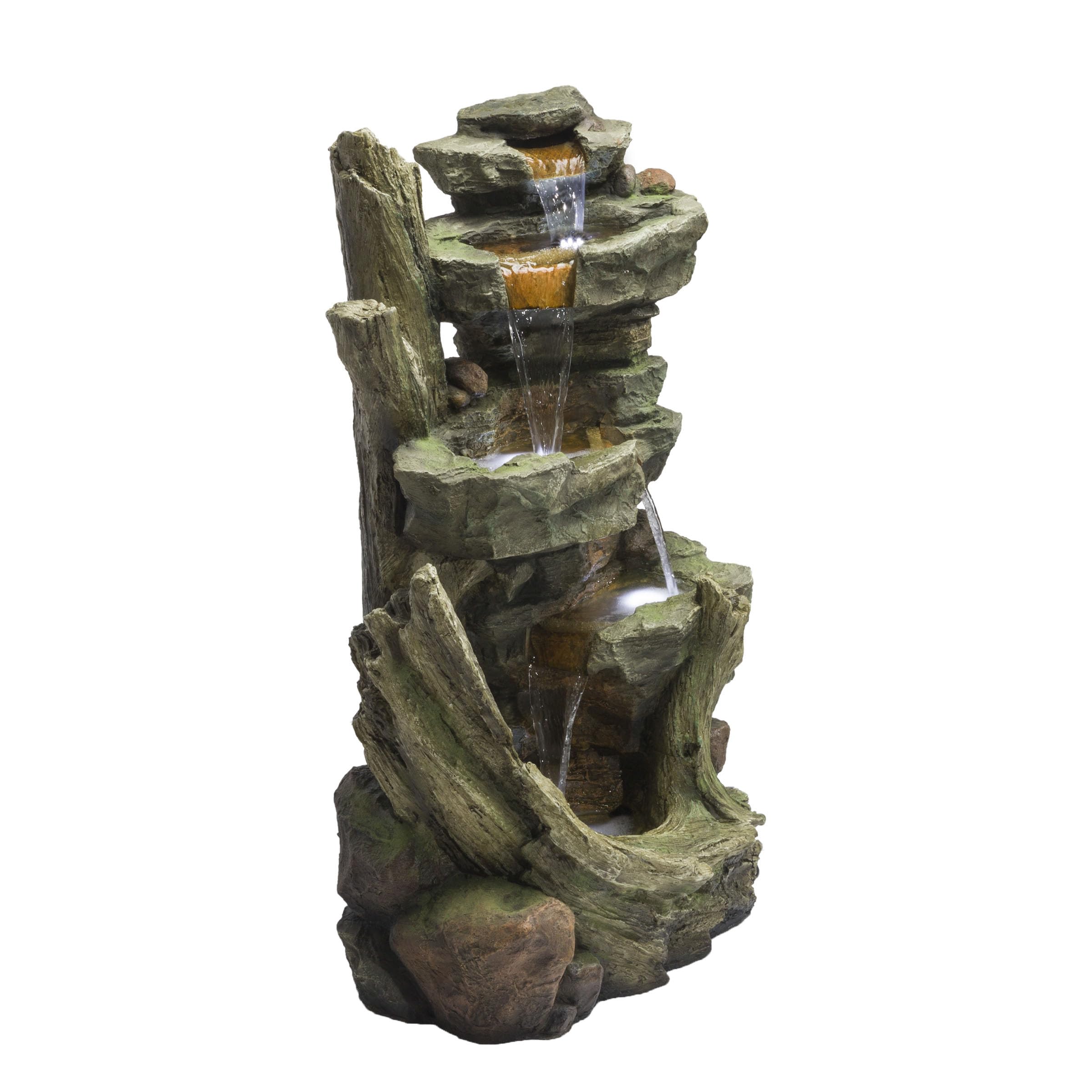 TZL292 Outdoor Floor Cascading Stone Tower Fountain