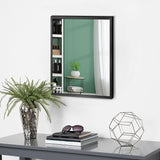 16x24 inch Black Bathroom Rectangle Mirror for Wall Decor Metal Frame Round Corner Matte Rectangular