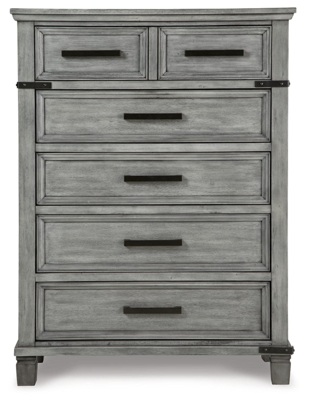 Russelyn Rustic 5 Drawer Chest of Drawers, Gray