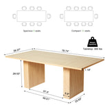 78 Inch Dining Table for 6 8 10, Modern Farmhouse Rectangular Kitchen Table,