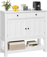 Buffet Sideboard Cabinet with Storage, 33.5''H Farmhouse Coffee Bar with 2 Cabinets and 2 Drawers,