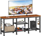 TV Stand for TVs up to 55 Inch, Entertainment Center with Open Storage Shelves
