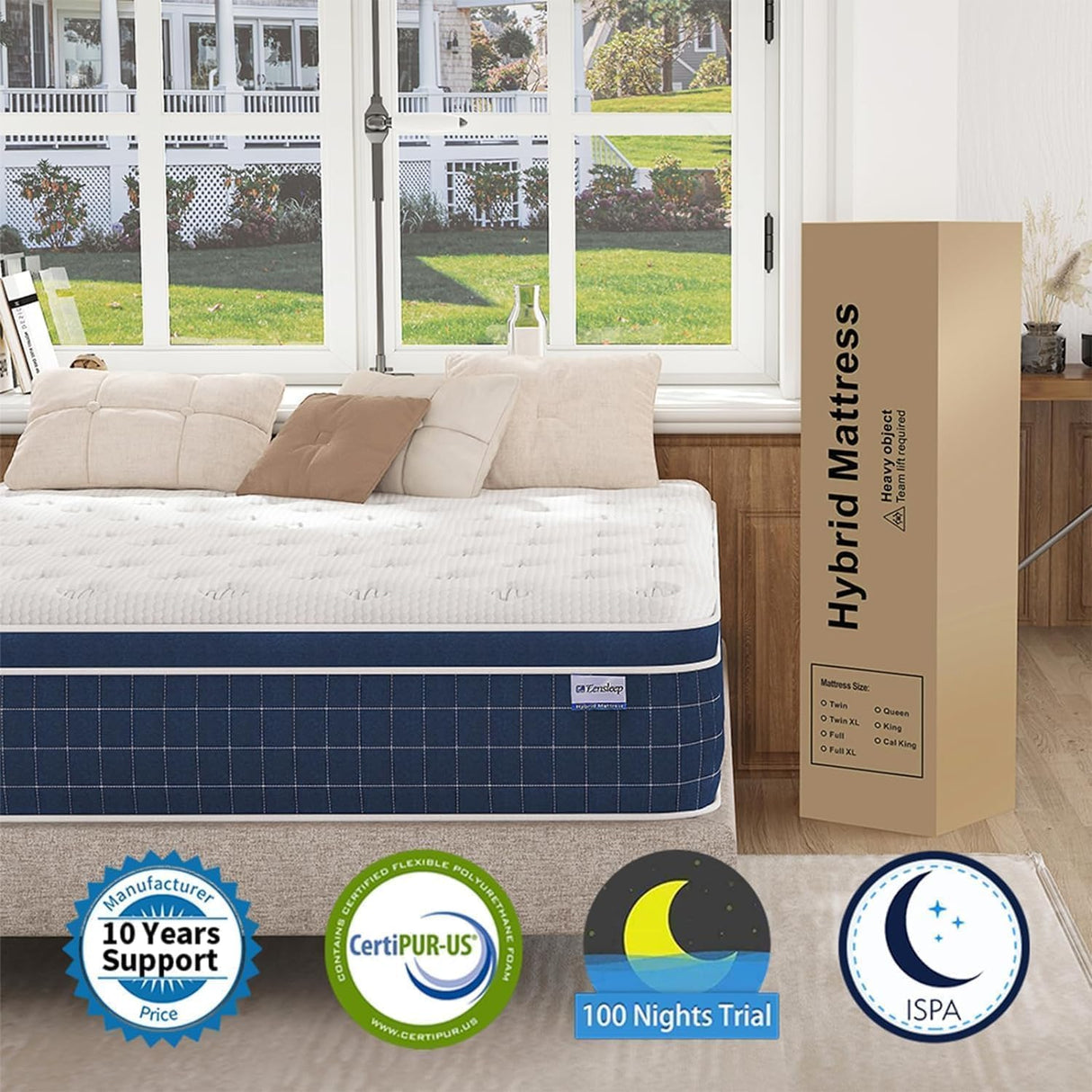 Upgrade Strengthen - 14 Inch Firm Hybrid King Mattress in a Box