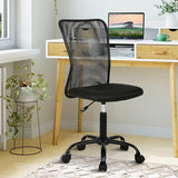 Small Office Chair, Armless Desk Chair with Wheels, Ergonomic Computer Chair