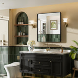 60x36 Black Metal Frame Bathroom Mirror - Wall Mounted Rectangle Vanity Mirror