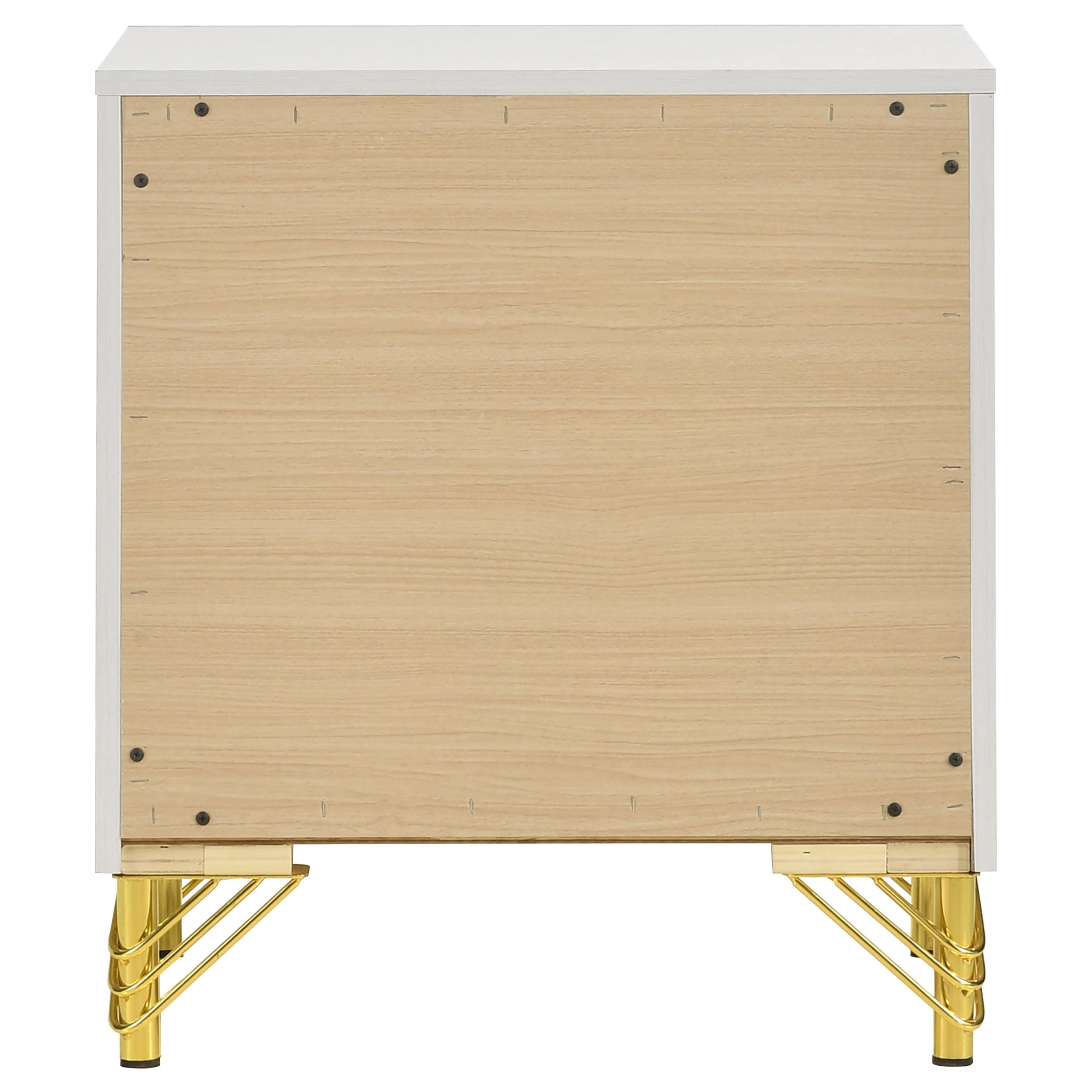 Coaster Lucia 2-Drawer Nightstand White and Gold