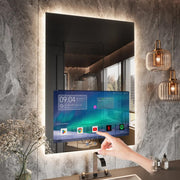 24x32 Inch Smart Bathroom Vanity Mirror with Touch Screen & LED Lighting
