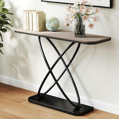 47.44'' Entryway Console Table, Industrial Wood Entryway Table