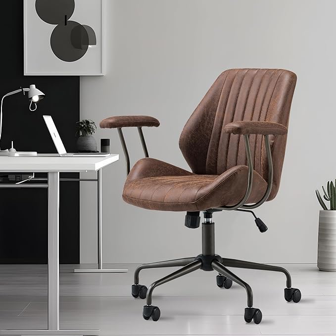 Mid-Century Modern Office Chair,Rolling Swivel Height Adjustable Ergonomic chair