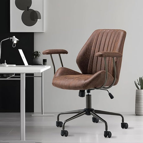 Mid-Century Modern Office Chair,Rolling Swivel Height Adjustable Ergonomic chair