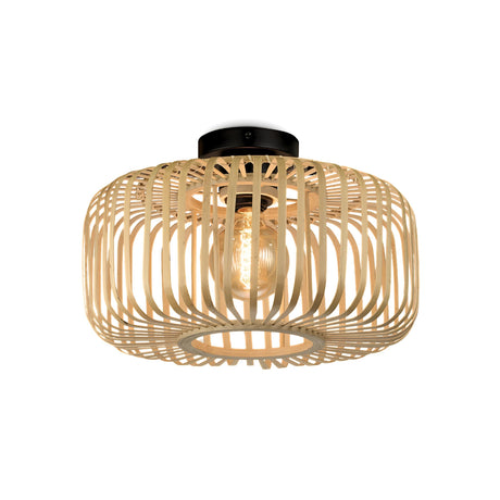 Rattan Flush Mount Light Fixture, 16 Inch Large Boho Light Fixtures Ceiling, Coastal