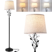 65" Farmhouse Floor Lamp with Rustic Leaf Design - 3 Color Temperatures