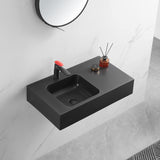 Bathroom Sink, Wall-Mount or On Countertop, 32" with Square Sink and Flat Space