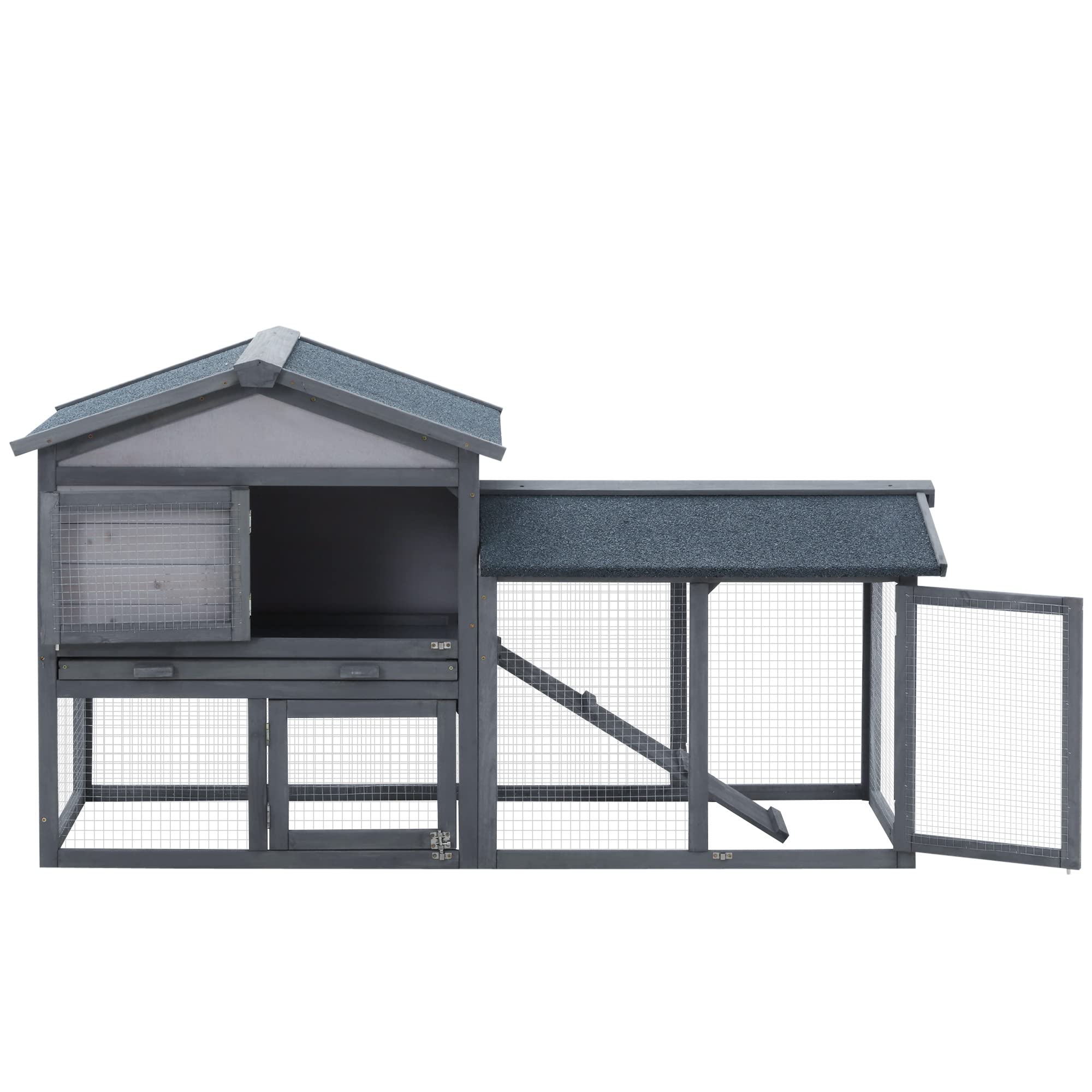 58" Rabbit Hutch, Wooden Bunny Hutch, Guinea Pig Cage