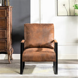 Classic Mid Century Modern Accent Chair with Durable Square Metal Frame, Armchair