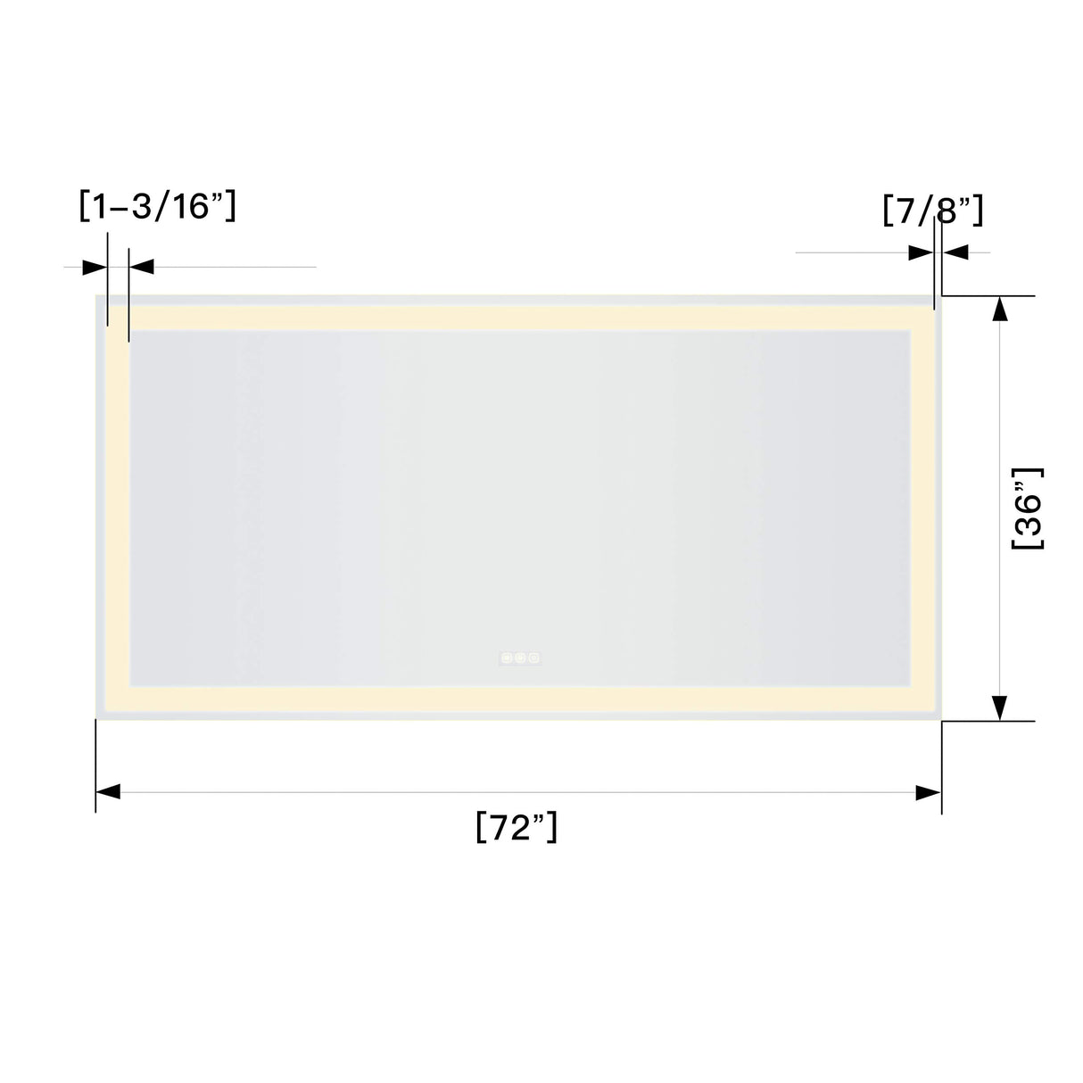 B&C 72"x36" Lighted Bathroom Mirror Wall Mounted|High Lumen LED Lights with CRI>95| Plug/Wall Switch Ready|Vertical or Horizontal|Defogger and Dimmer with Memory|Touch Switch|Non-Copper Silver Backed