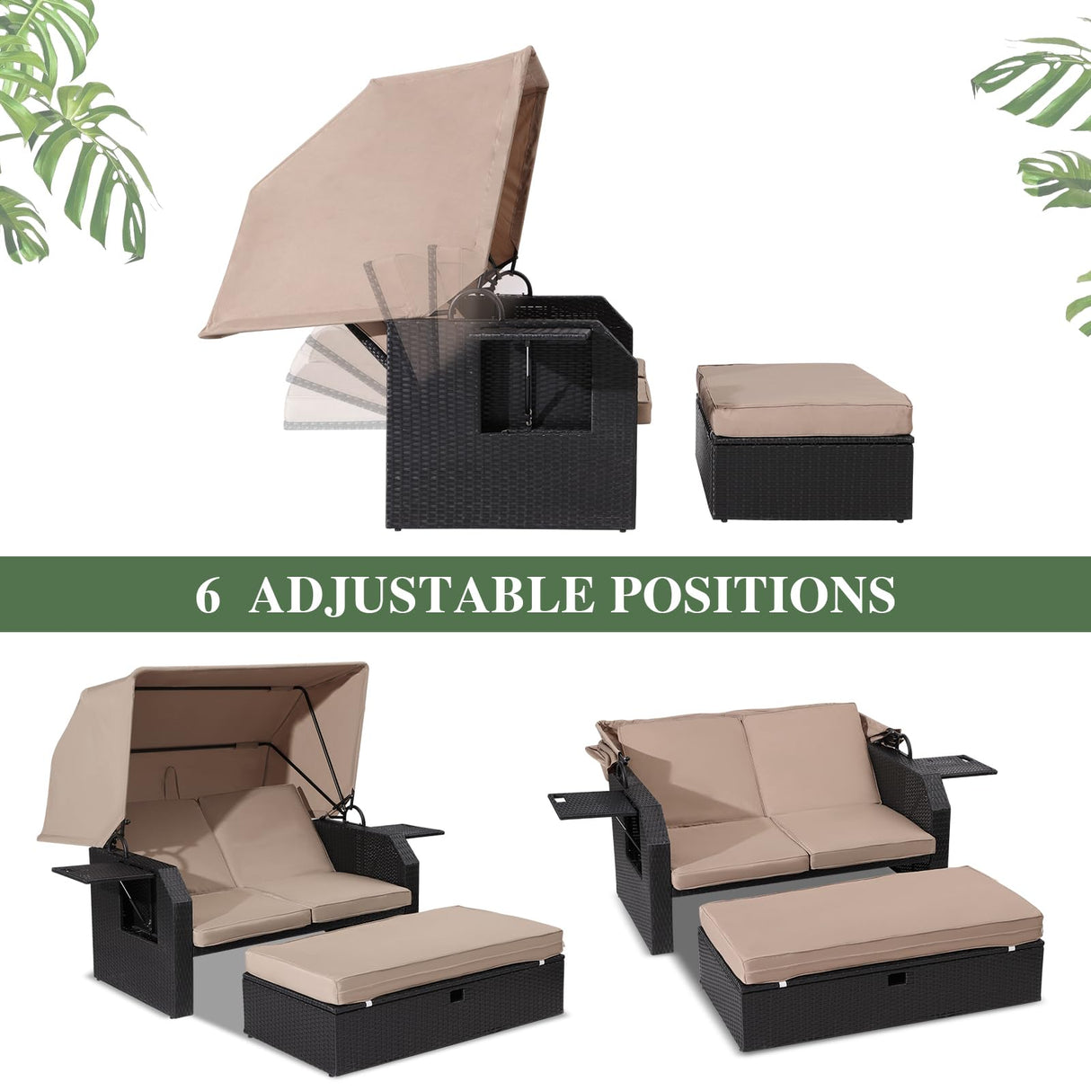 Outdoor Wicker Loveseat - Patio Furniture Set