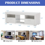 Modern White TV Stand for 32/50/55+ Inch TV, White Entertainment Center, TV Stands