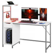 Gaming Desk with Drawer and LED Lights, 48 inch Computer Desk PC Table