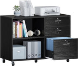 3-Drawer Wood File Cabinet with Locks, Mobile Lateral Filing Cabinet for Letter,\