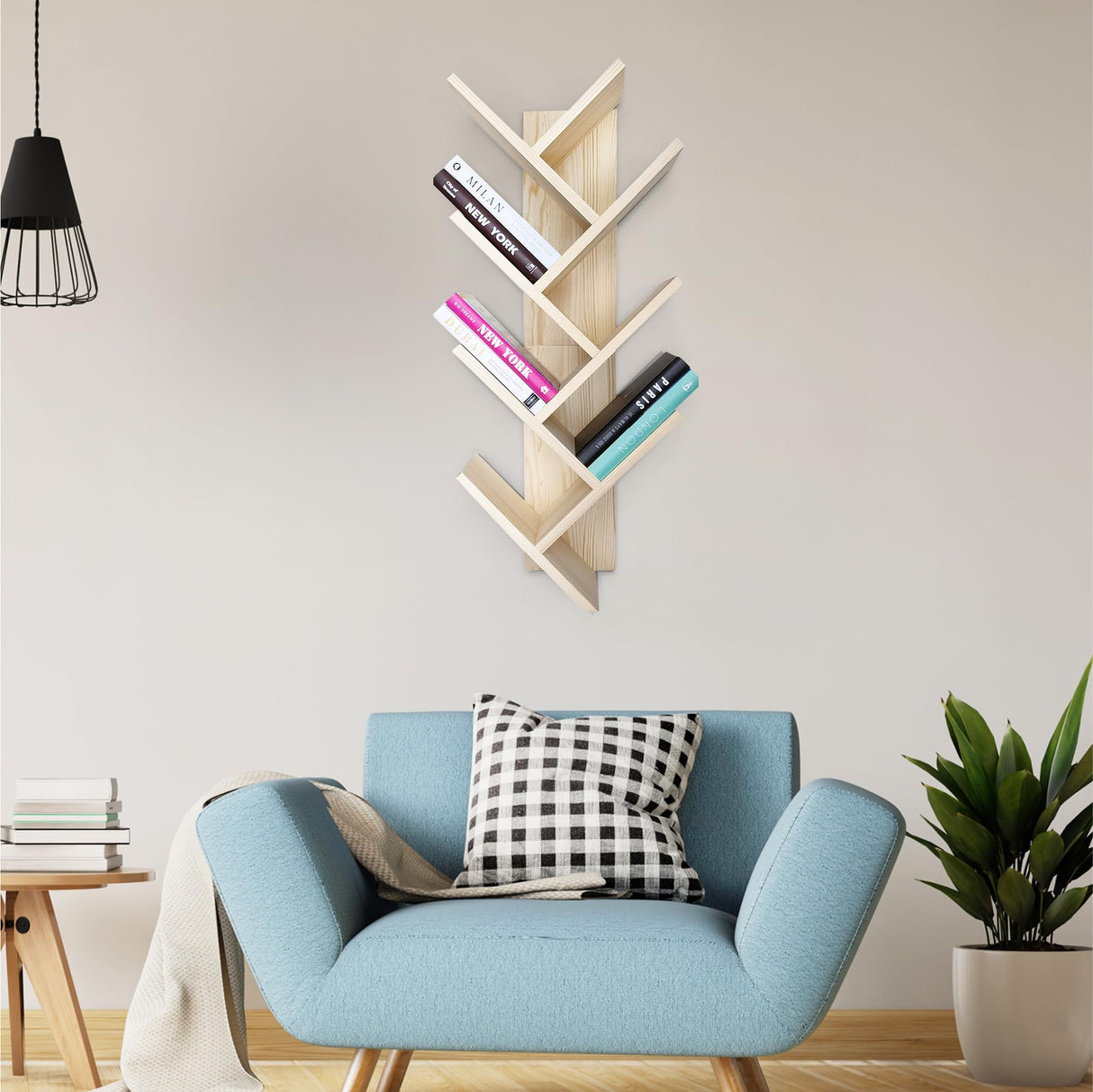 Tree Bookshelf 7-Tier | Wall Bookshelf | Book Organizer | Solid Wood Bookshelf