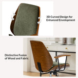 Modern Bentwood Office Chair - Ergonomic Swivel Desk Chair with Adjustable Height