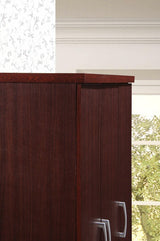 Mahogany Wardrobe Armoire with Hanging Rod, 2 Doors, Spacious Storage