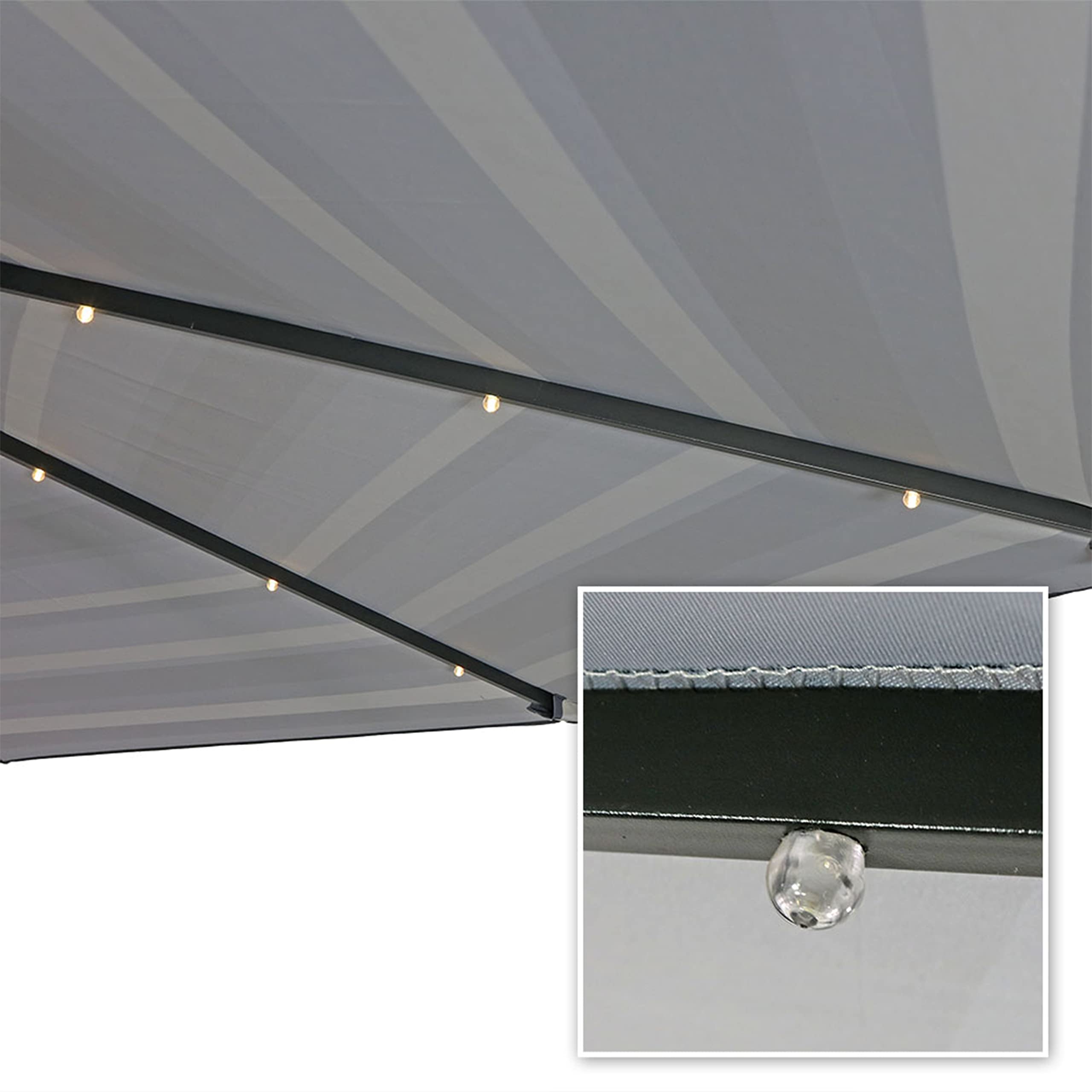 9 Foot Outdoor Patio Umbrella with Solar Lights & Tilt/Crank