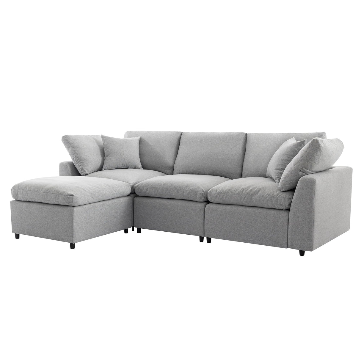 L-Shaped Corner Modular Down Feather Filled Sectional Sofa