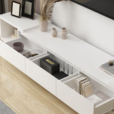 Extendable TV Console Table Modern TV Cabinet with Drawers