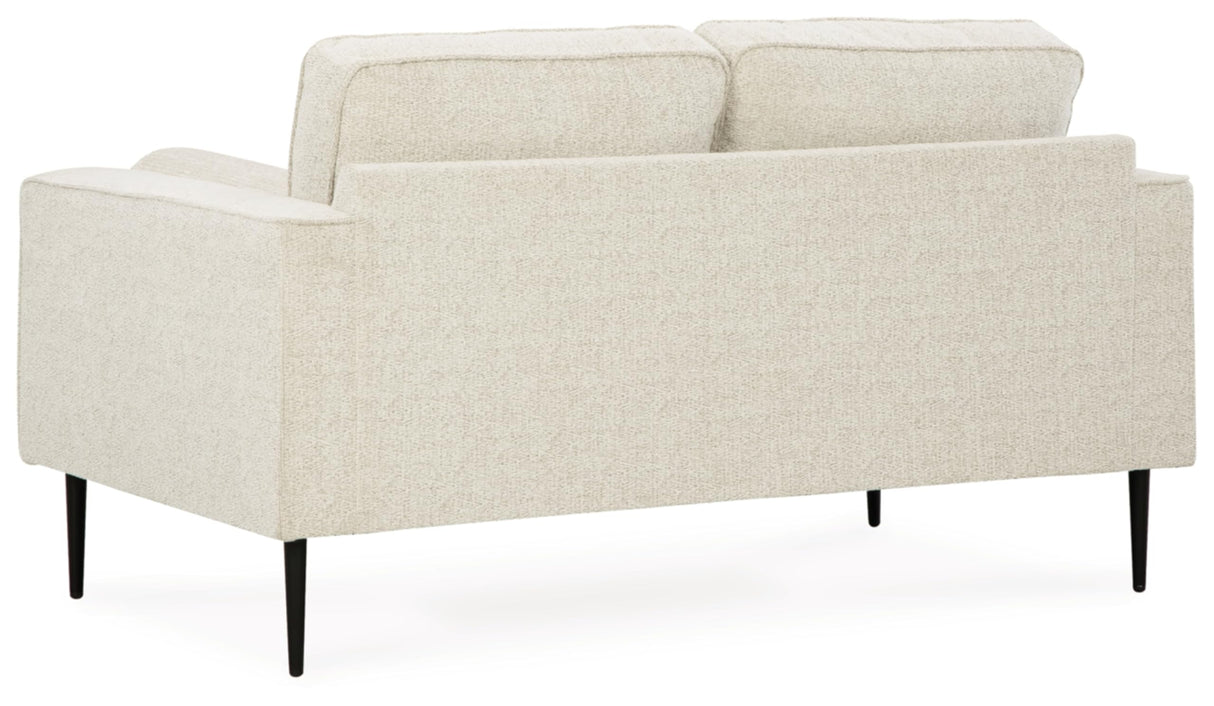 Hazela Contemporary Loveseat with 2 Bolster Pillows, Beige