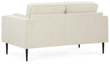 Hazela Contemporary Loveseat with 2 Bolster Pillows, Beige
