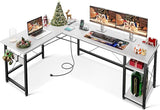 L Shaped Computer Desk 59" with Storage Shelves, Corner Gaming Desk