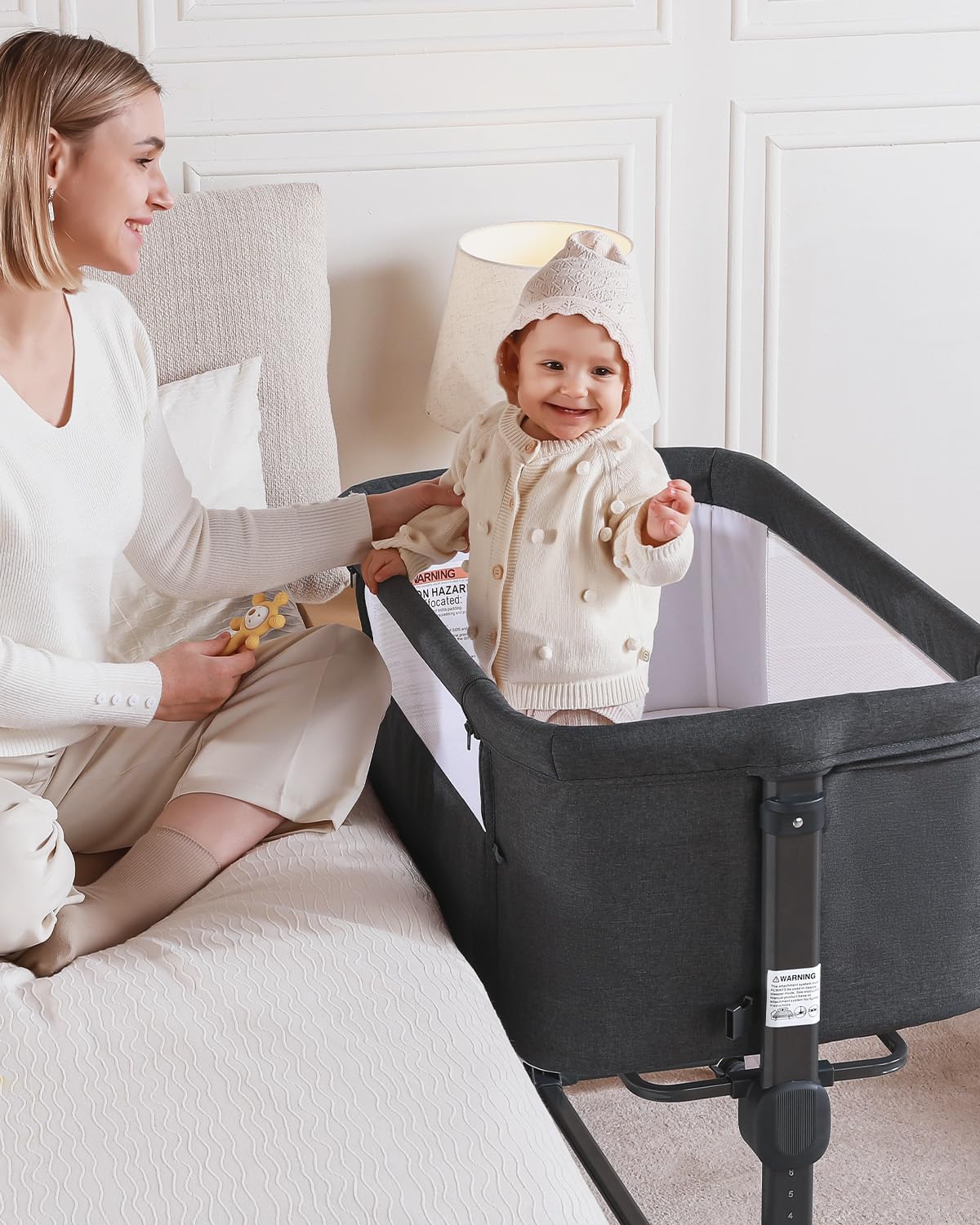 Baby Bassinet, 3 in 1 Bassinets Bedside Sleeper for Newborn, Portable Crib