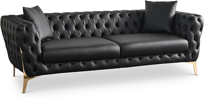 Aurora Collection Modern | Contemporary Vegan Leather Upholstered Sofa,