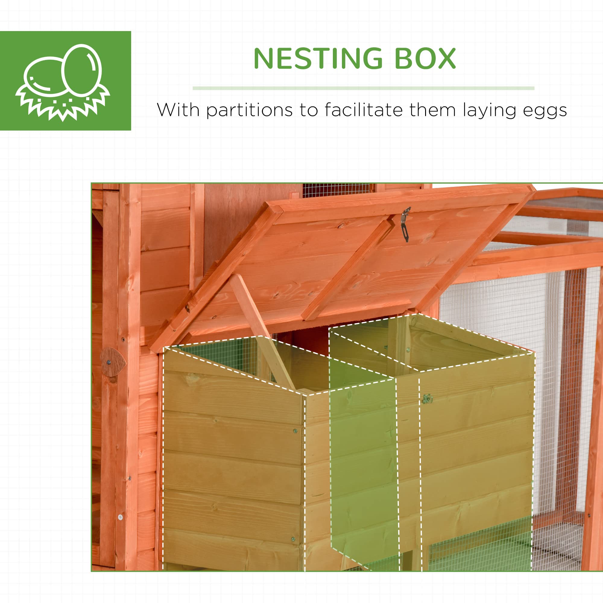 45" Chicken Coop Large Chicken House Rabbit Hutch Wooden Poultry Cage