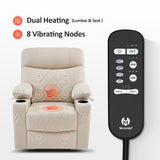 Small Size Power Lift Recliner Chair Sofa with Massage and Dual Heating, Adjustable